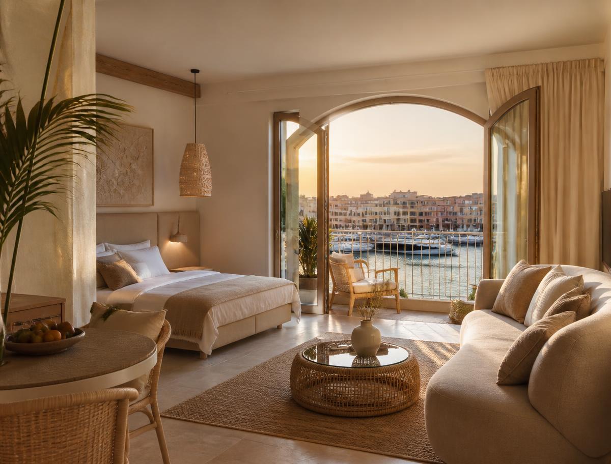 Marina-front studio with terrace, Hurghada Marina, Hurghada