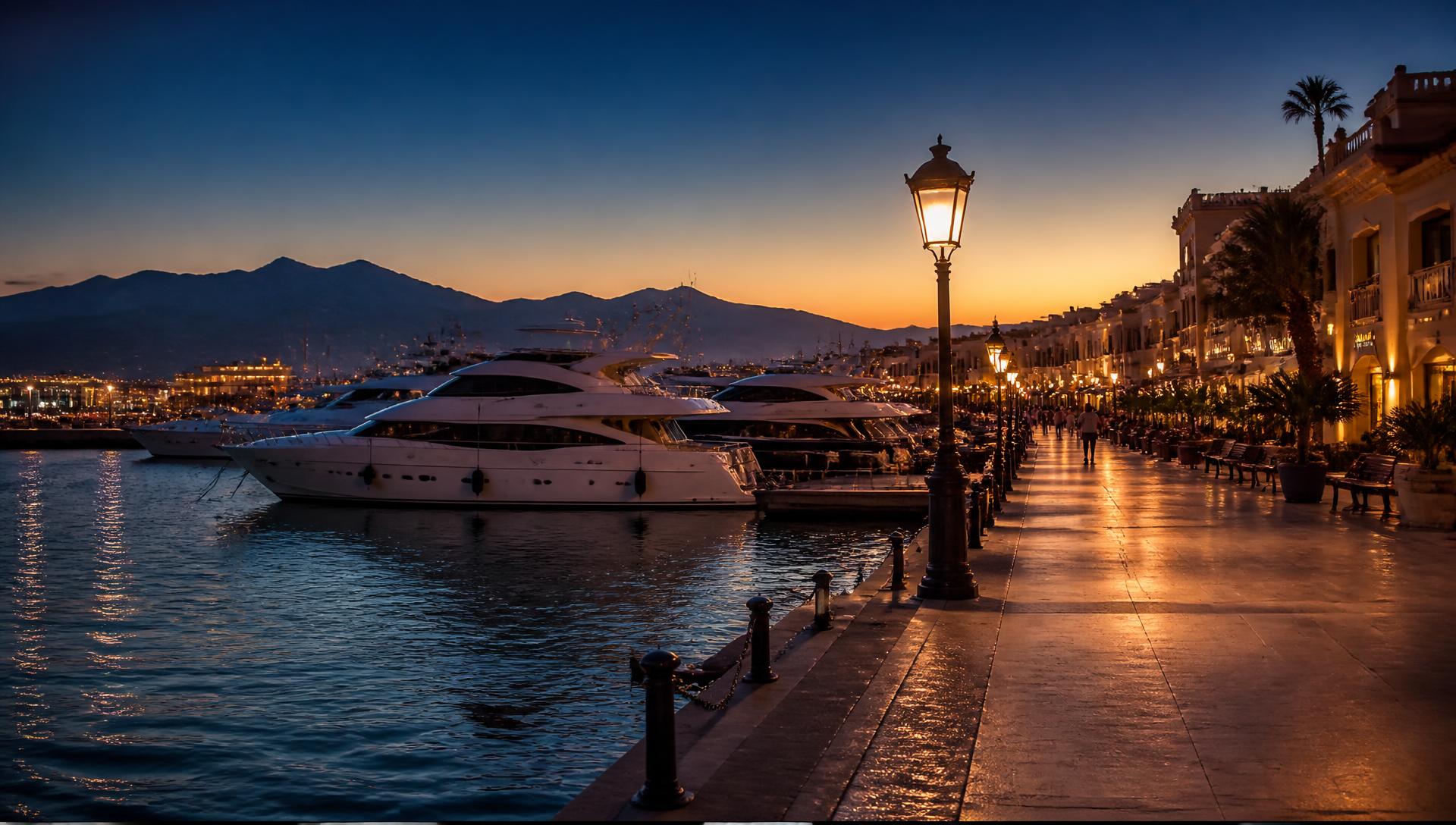 Hurghada marina at dusk, Red Sea